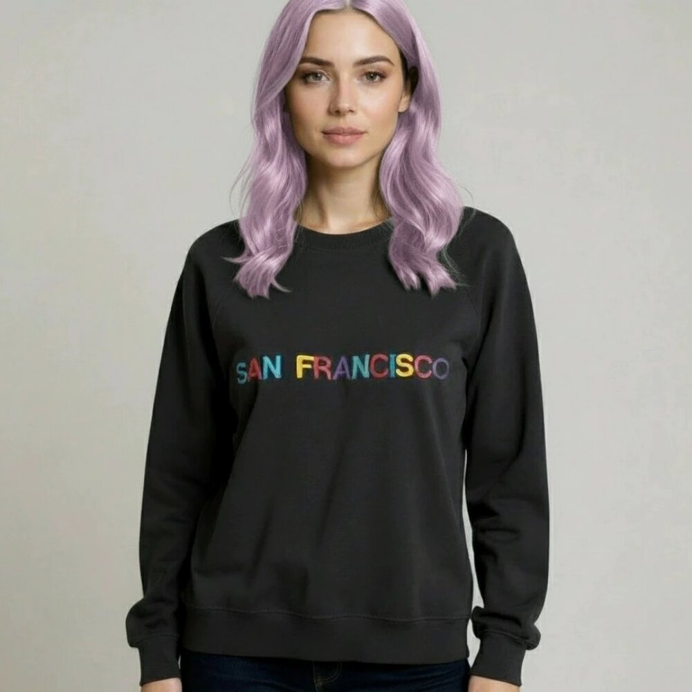 San Francisco Vintage HRLA rainbow embroidered sweatshirt made in USA